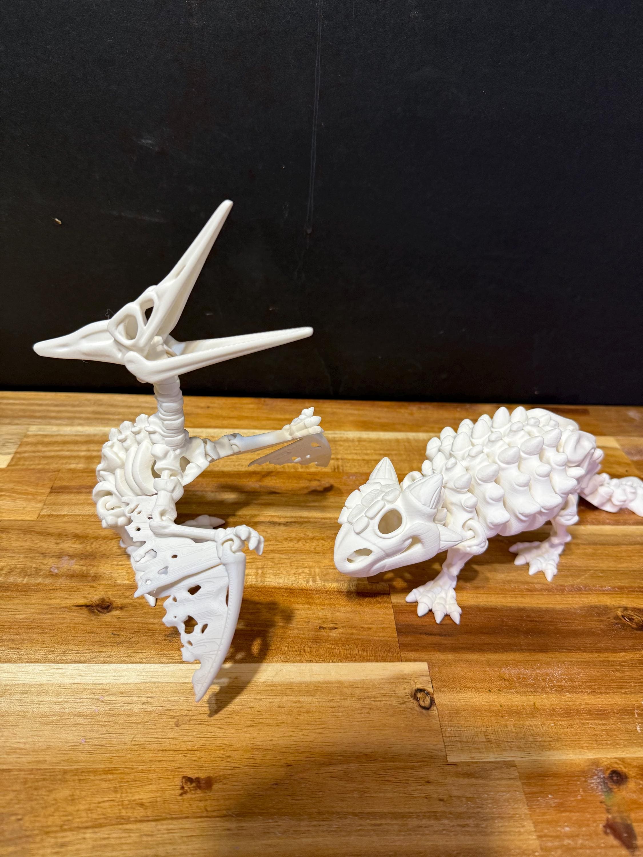 3D Printed Flexi Factory Skeleton Dinosaurs – T-Rex, Pteranodon, Ankylosaurus – Articulated & Poseable