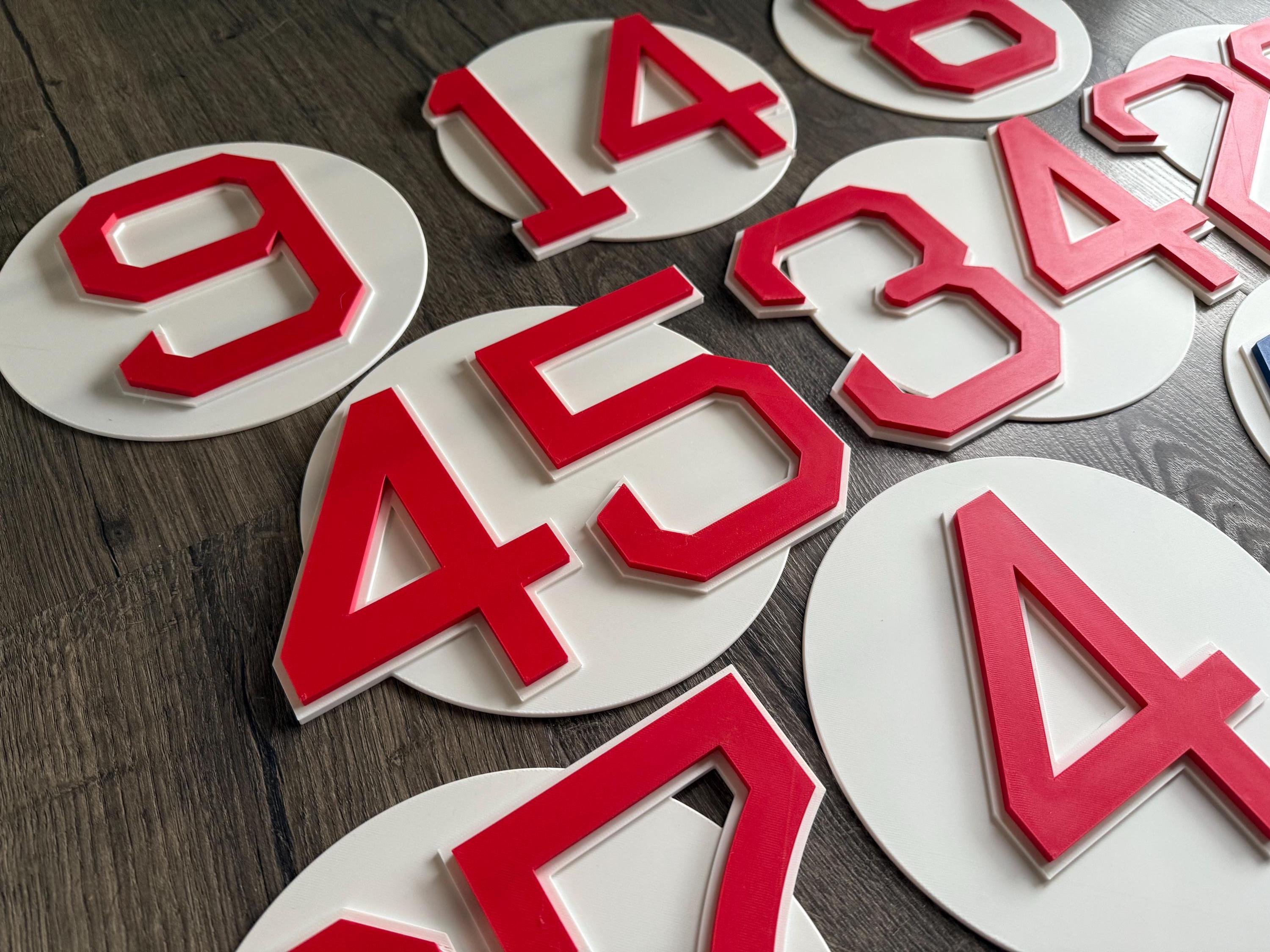 Retired/Active Boston Red Sox Number Plaques Ortiz | Fisk | Martinez