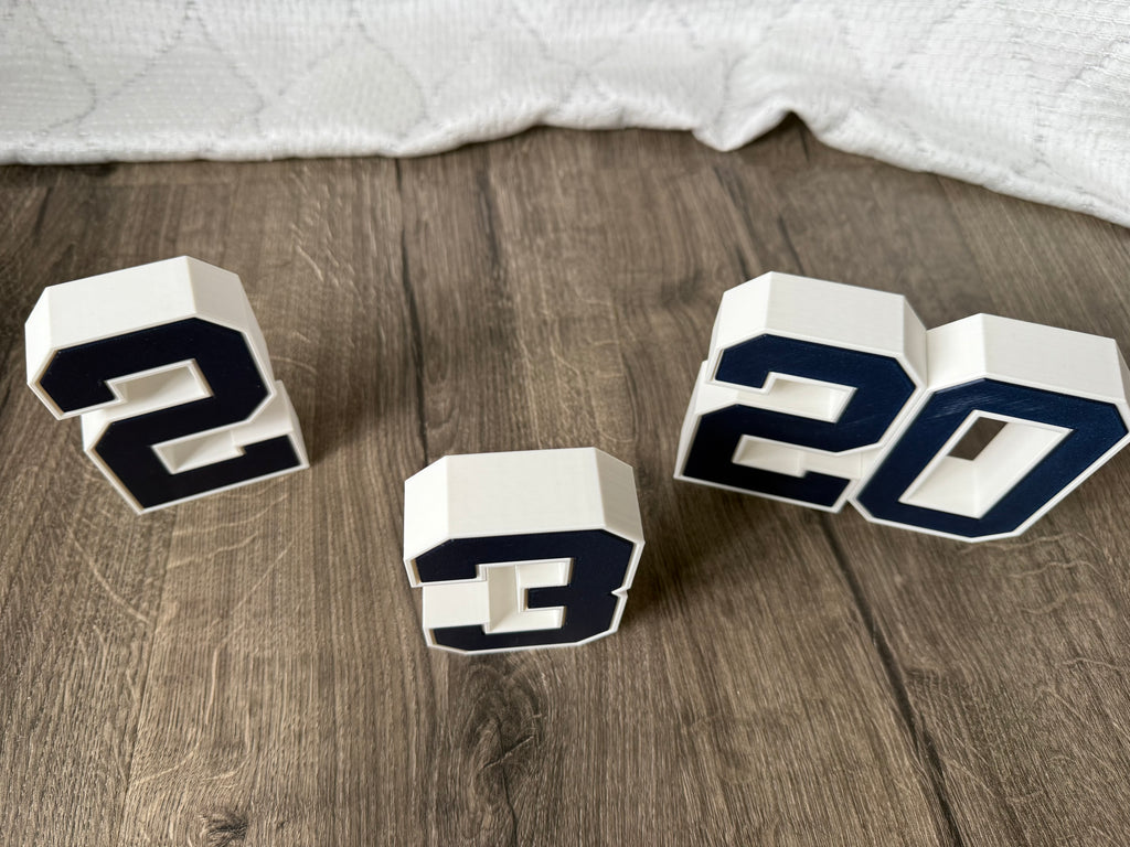 Classic New York Style Baseball Jersey Number Display
