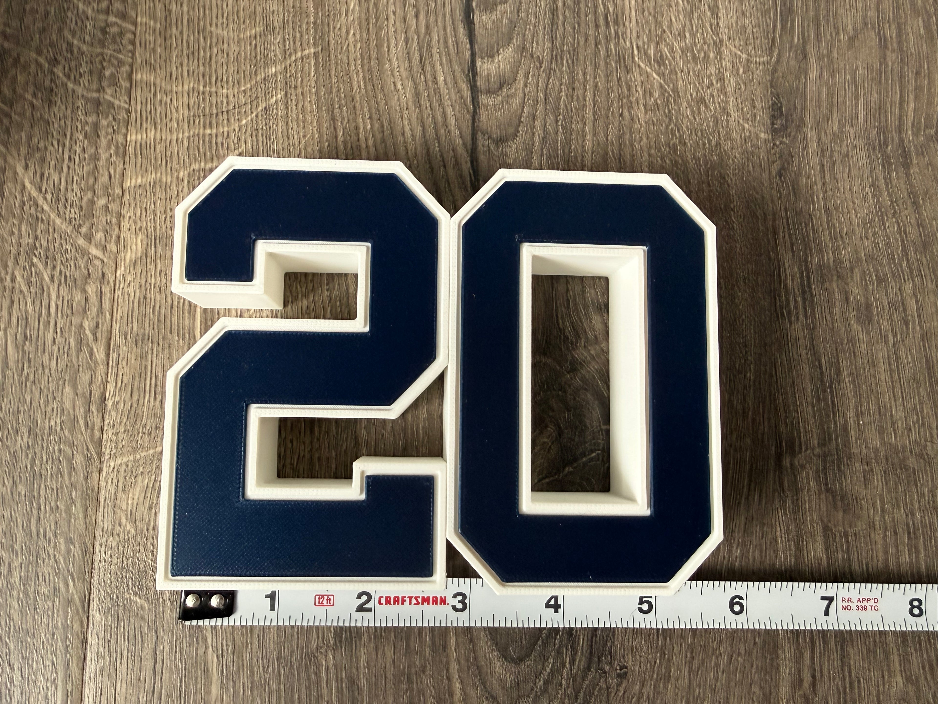 Classic New York Style Baseball Jersey Number Display