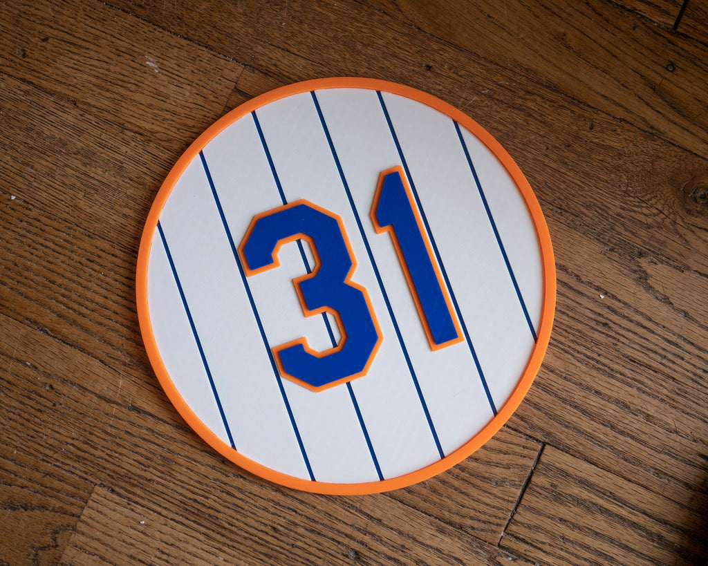 Mets Retired Number Wall Plaques Complete Set – 3D Printed Baseball Decor – Seaver, Piazza, Wright