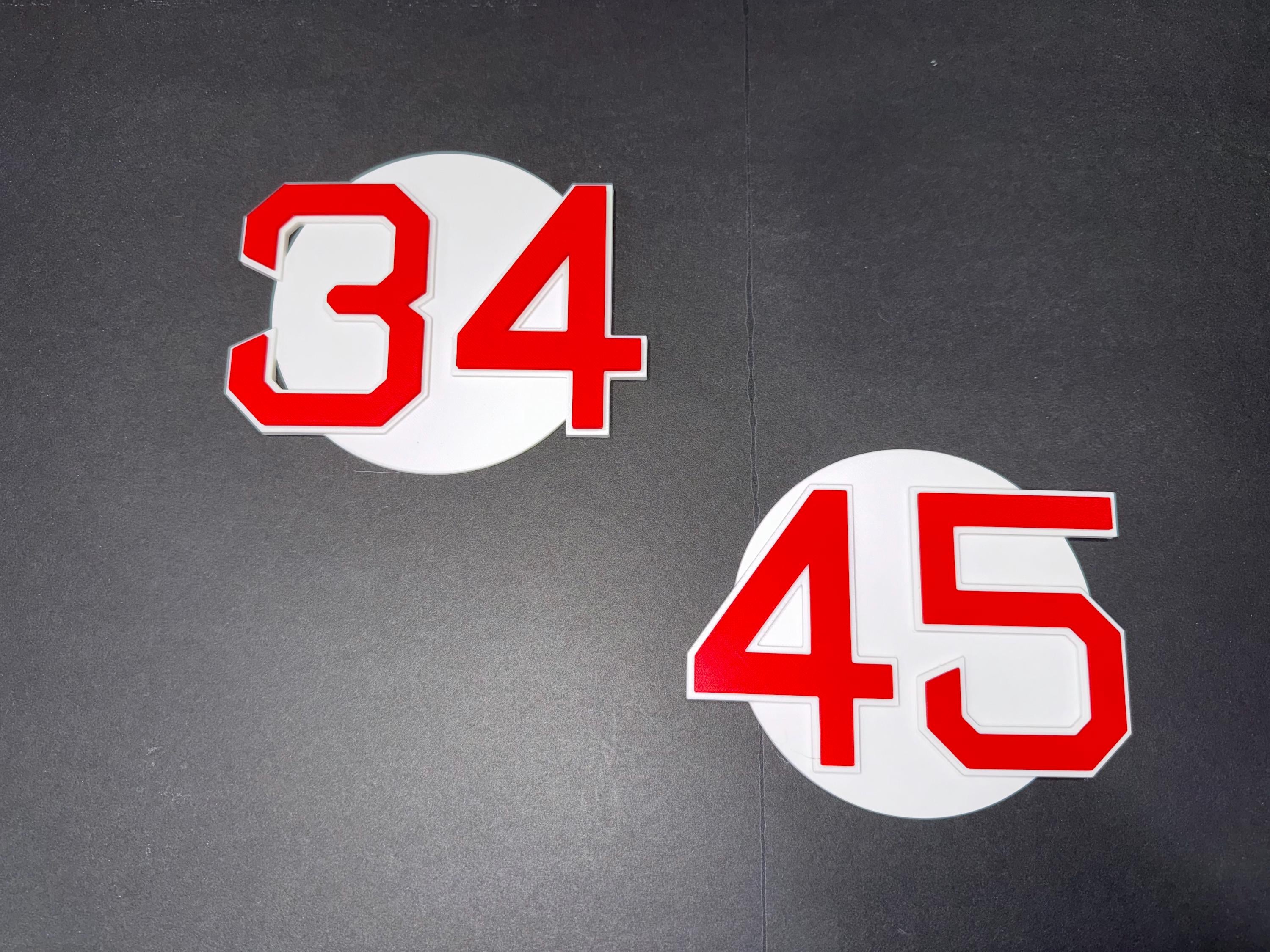 Retired/Active Boston Red Sox Number Plaques Ortiz | Fisk | Martinez