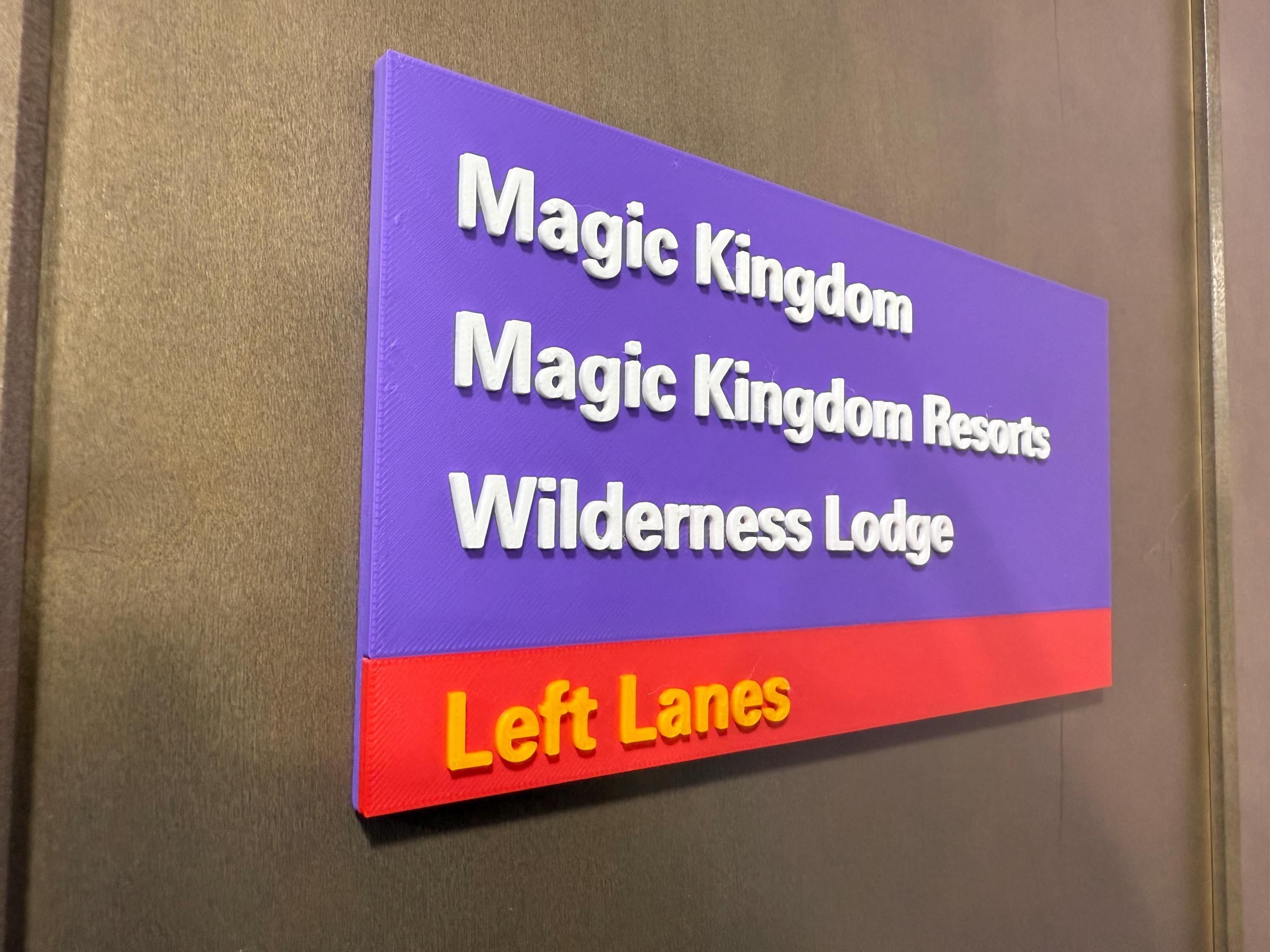 3D Printed Disney Road Sign | Vintage Disney World Sign | Magic Kingdom Epcot Hollywood Studios Decor | Nostalgic Disney Gift