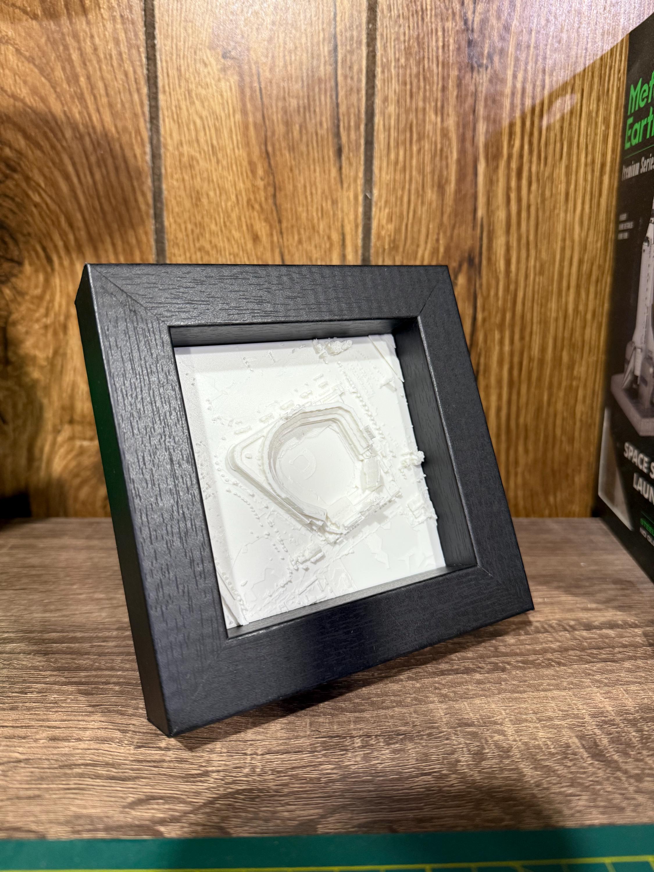 3D Printed Citi Field Map: Mets Stadium Art in Black Frame