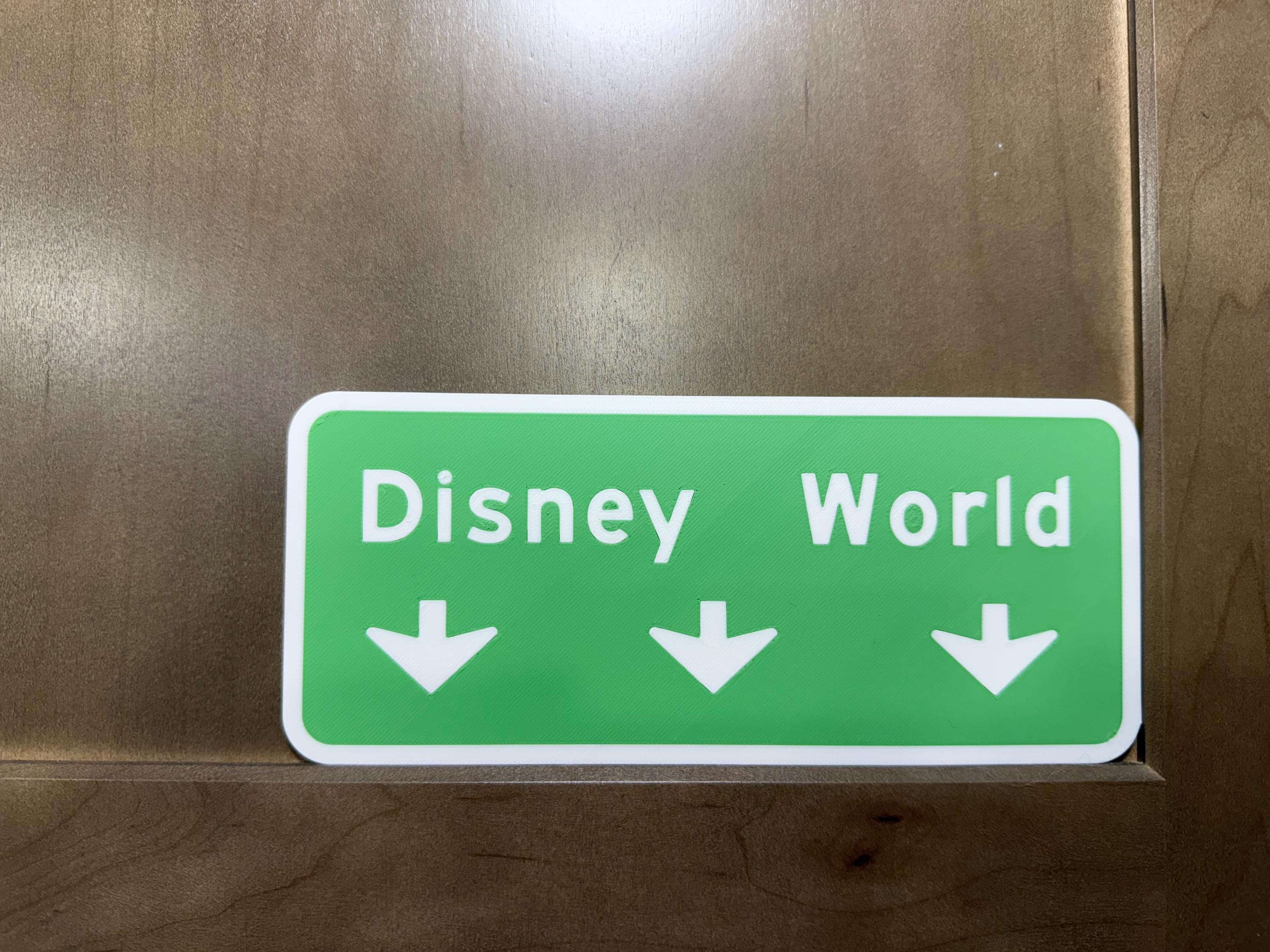 3D Printed Disney Road Sign | Vintage Disney World Sign | Magic Kingdom Epcot Hollywood Studios Decor | Nostalgic Disney Gift