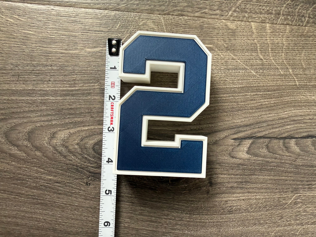 Classic New York Style Baseball Jersey Number Display