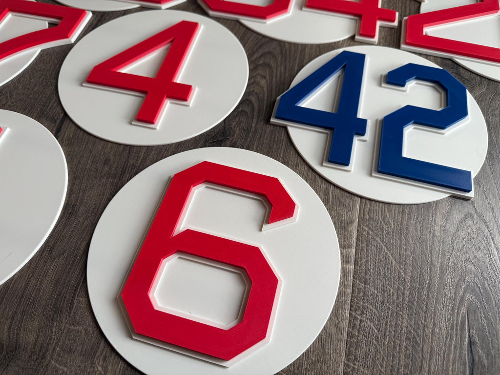 Retired/Active Boston Red Sox Number Plaques Ortiz | Fisk | Martinez