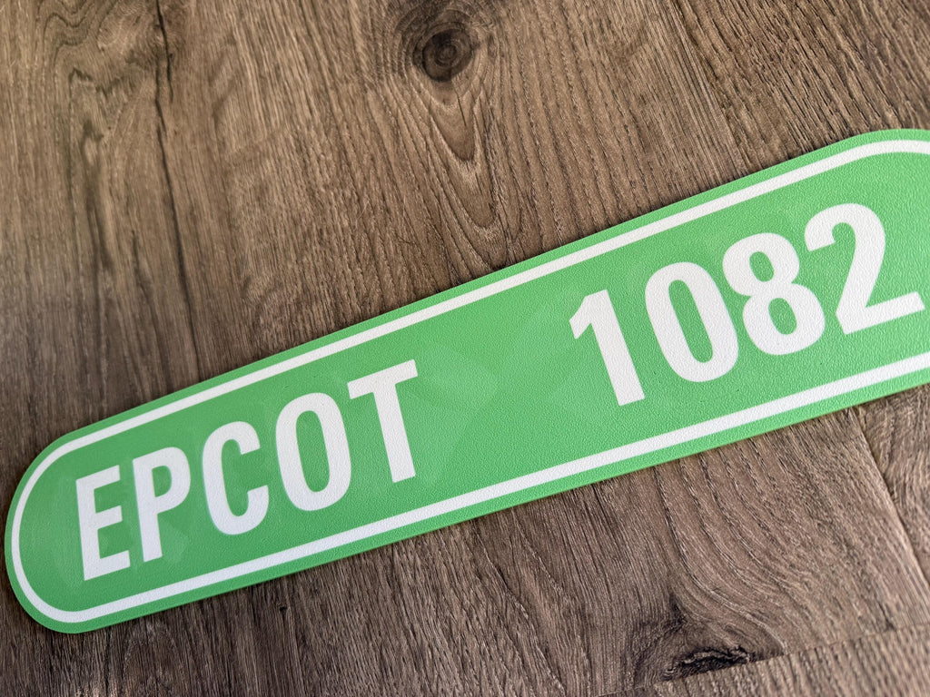 Custom Disney Mileage Sign – Personalized 3D Printed Road Sign to Magic Kingdom, EPCOT, Resort, or DVC Home – Disney Gift