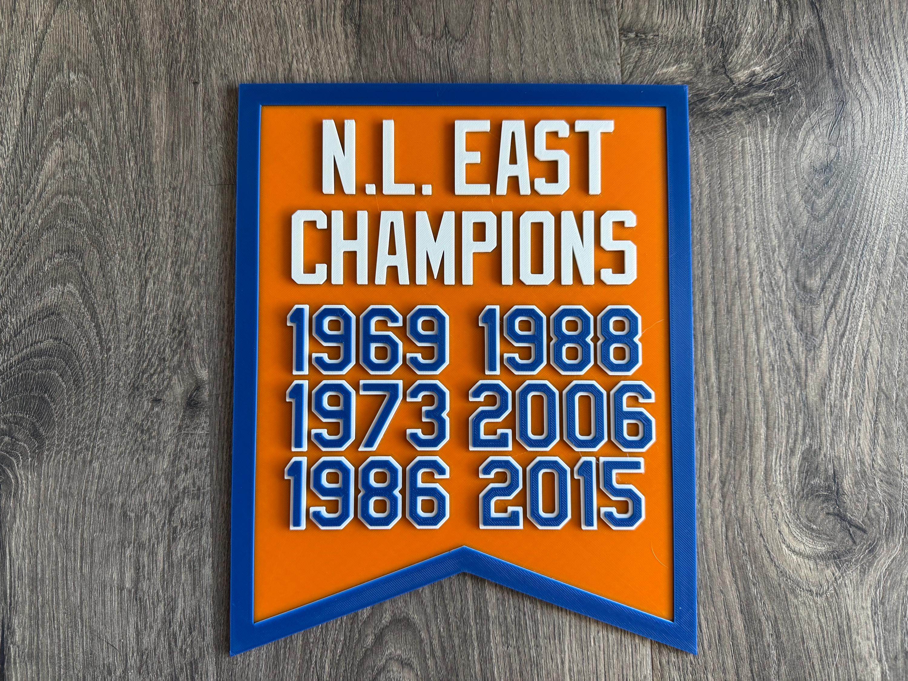 NY Mets Right Field Championship Banners – Citi Field-Inspired Collectibles - 3D Printed