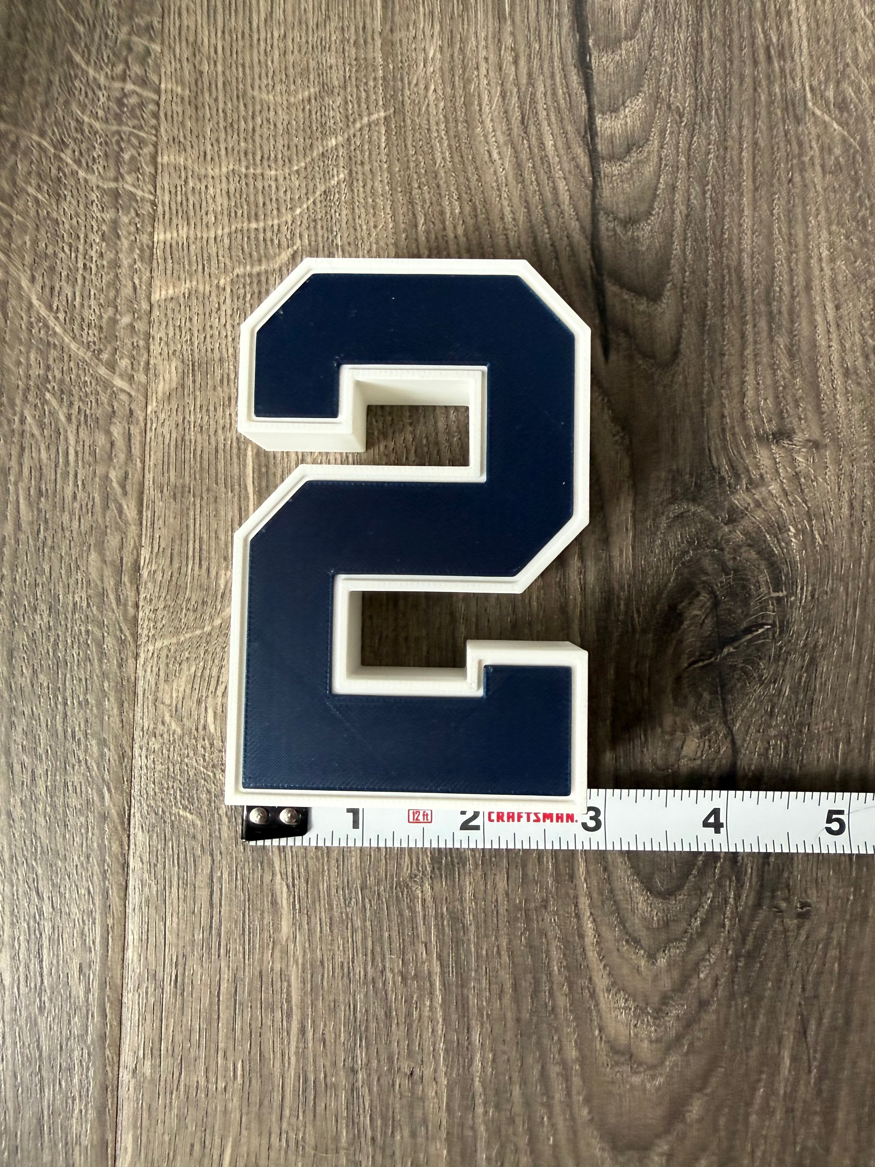 Classic New York Style Baseball Jersey Number Display