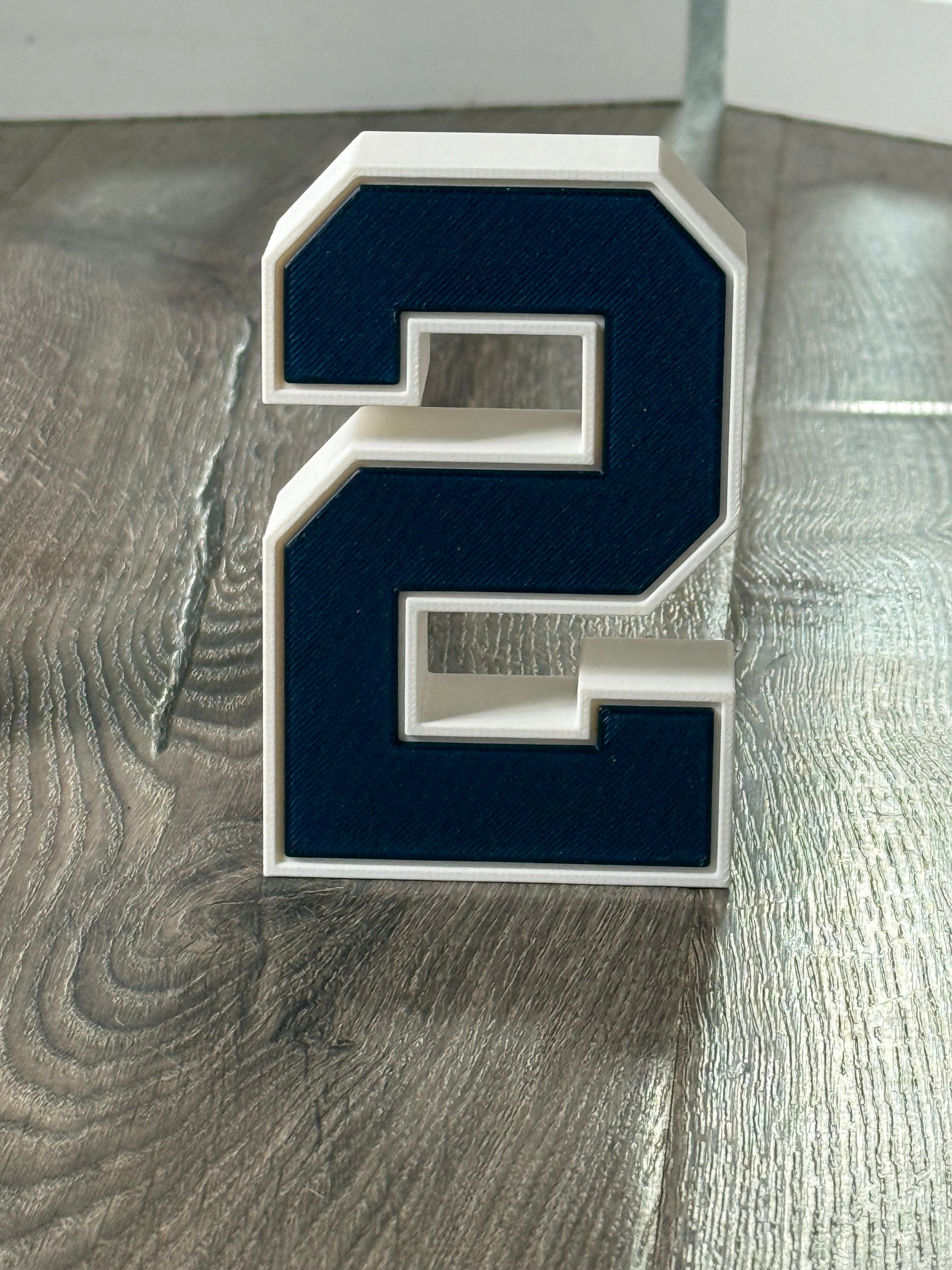 Classic New York Style Baseball Jersey Number Display
