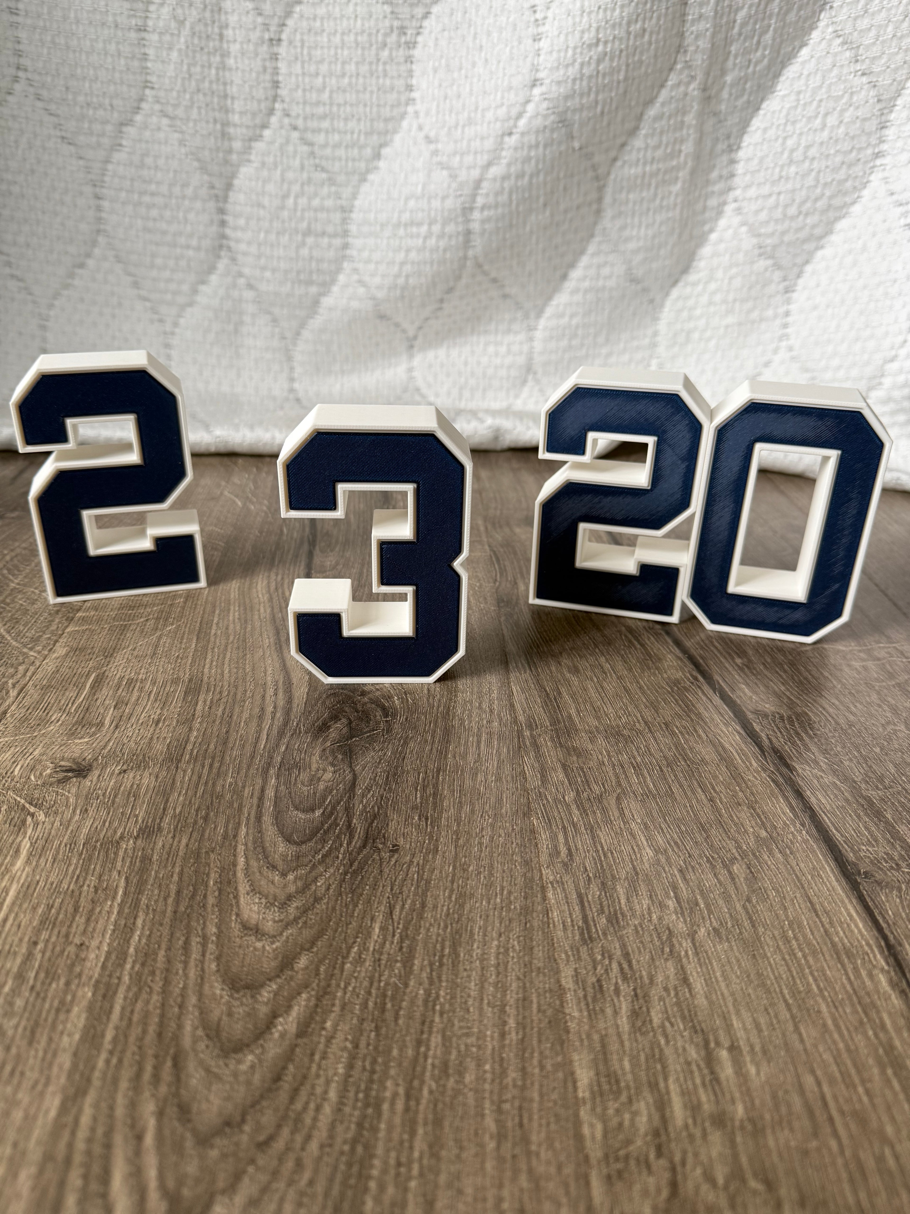 Classic New York Style Baseball Jersey Number Display