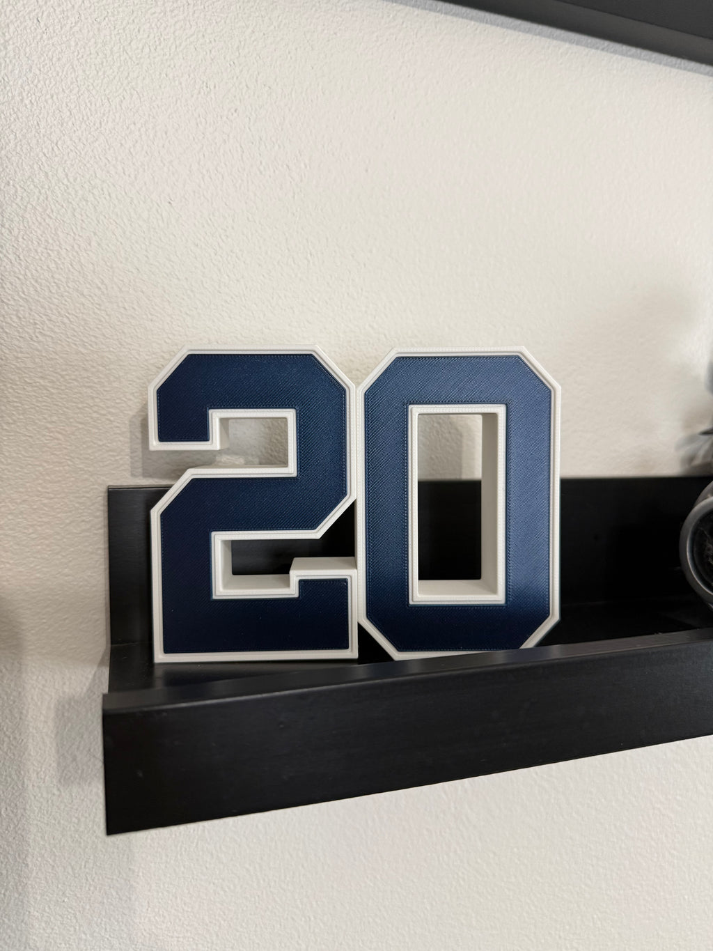 Classic New York Style Baseball Jersey Number Display