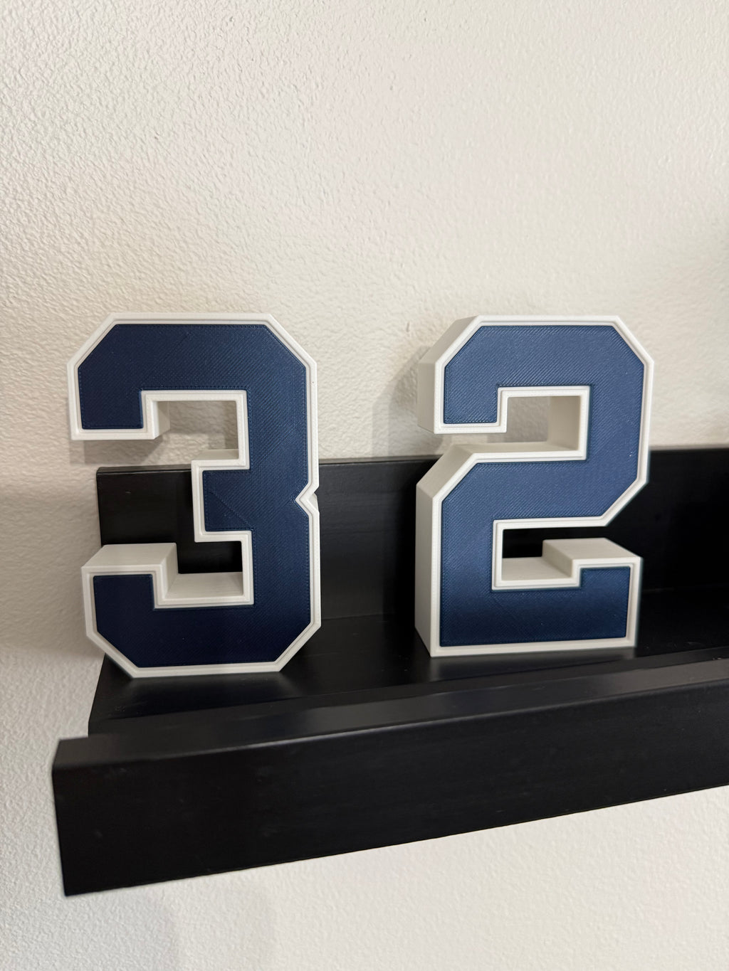 Classic New York Style Baseball Jersey Number Display