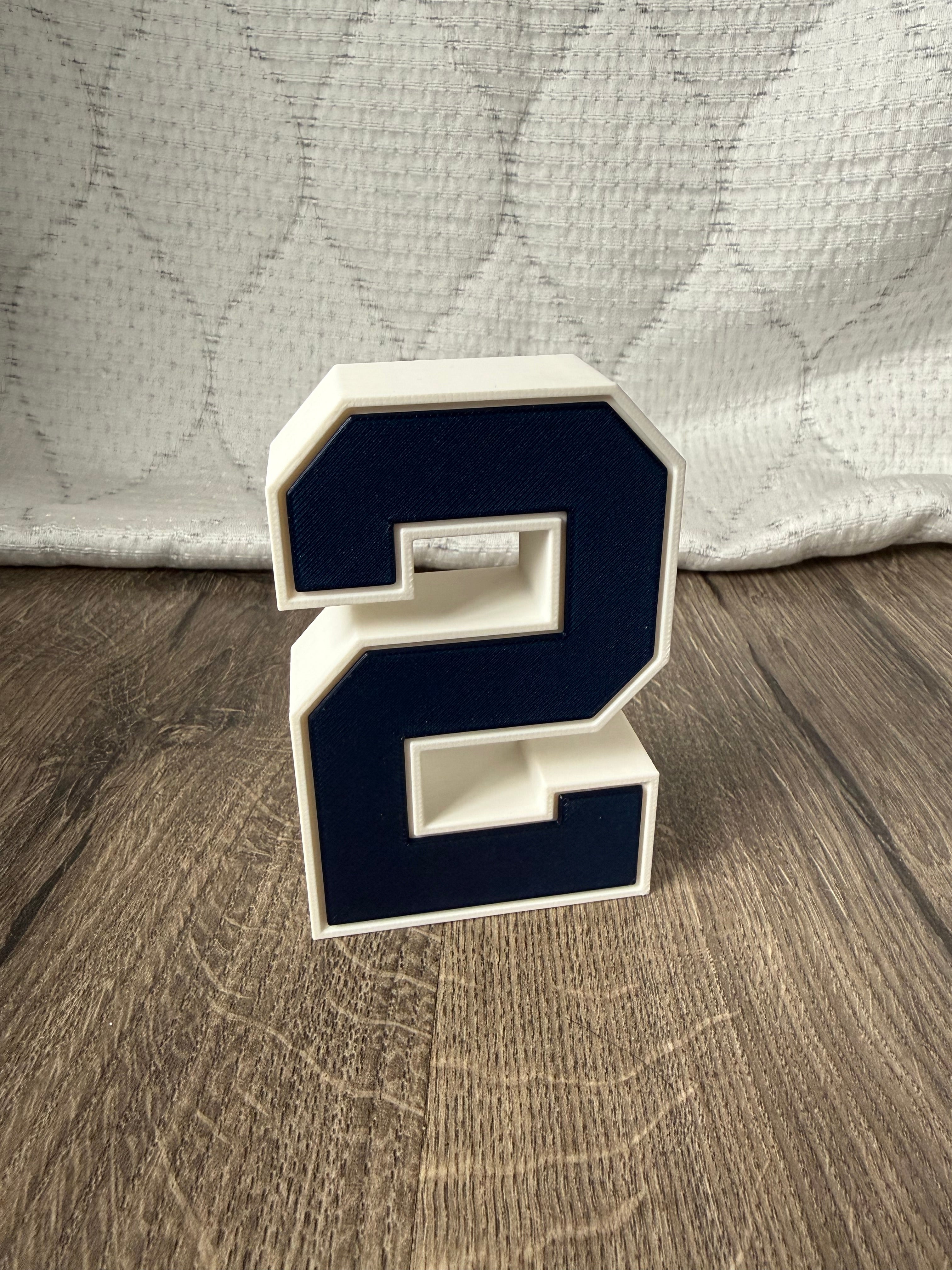Classic New York Style Baseball Jersey Number Display