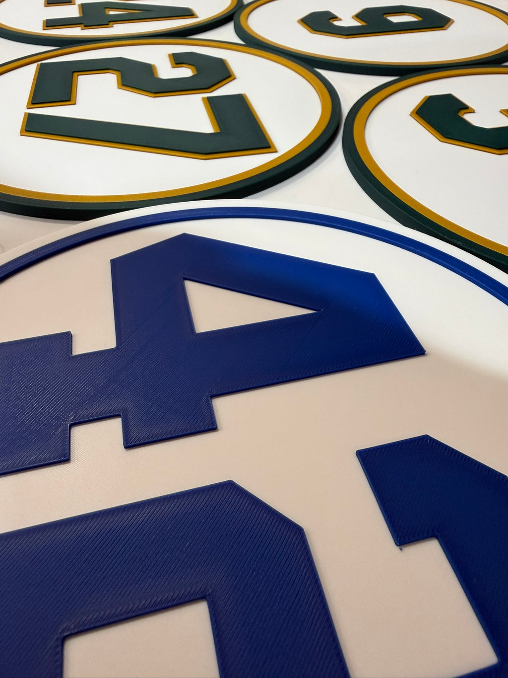 Oakland Baseball Retired Number Wall Plaque | 3D Printed Green &amp; Gold Sign | Man Cave Decor