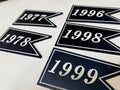 New York Baseball Championship Year Banner | 3D Printed Navy &amp; White Pennant Sign | Choose Your Year