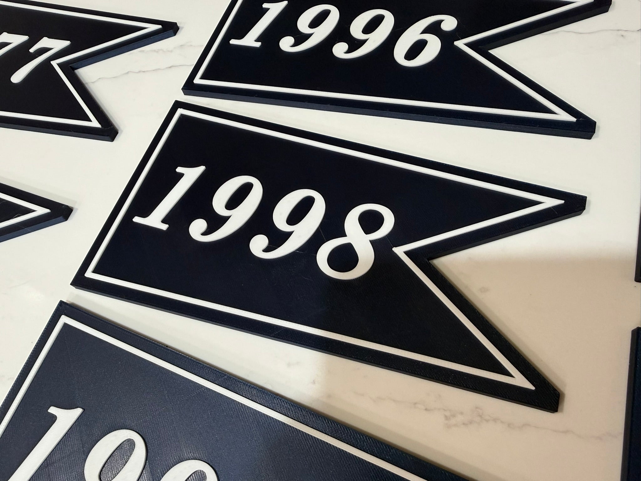 New York Baseball Championship Banner Sets | 3D Printed Navy & White Era Collections | Choose Your Set