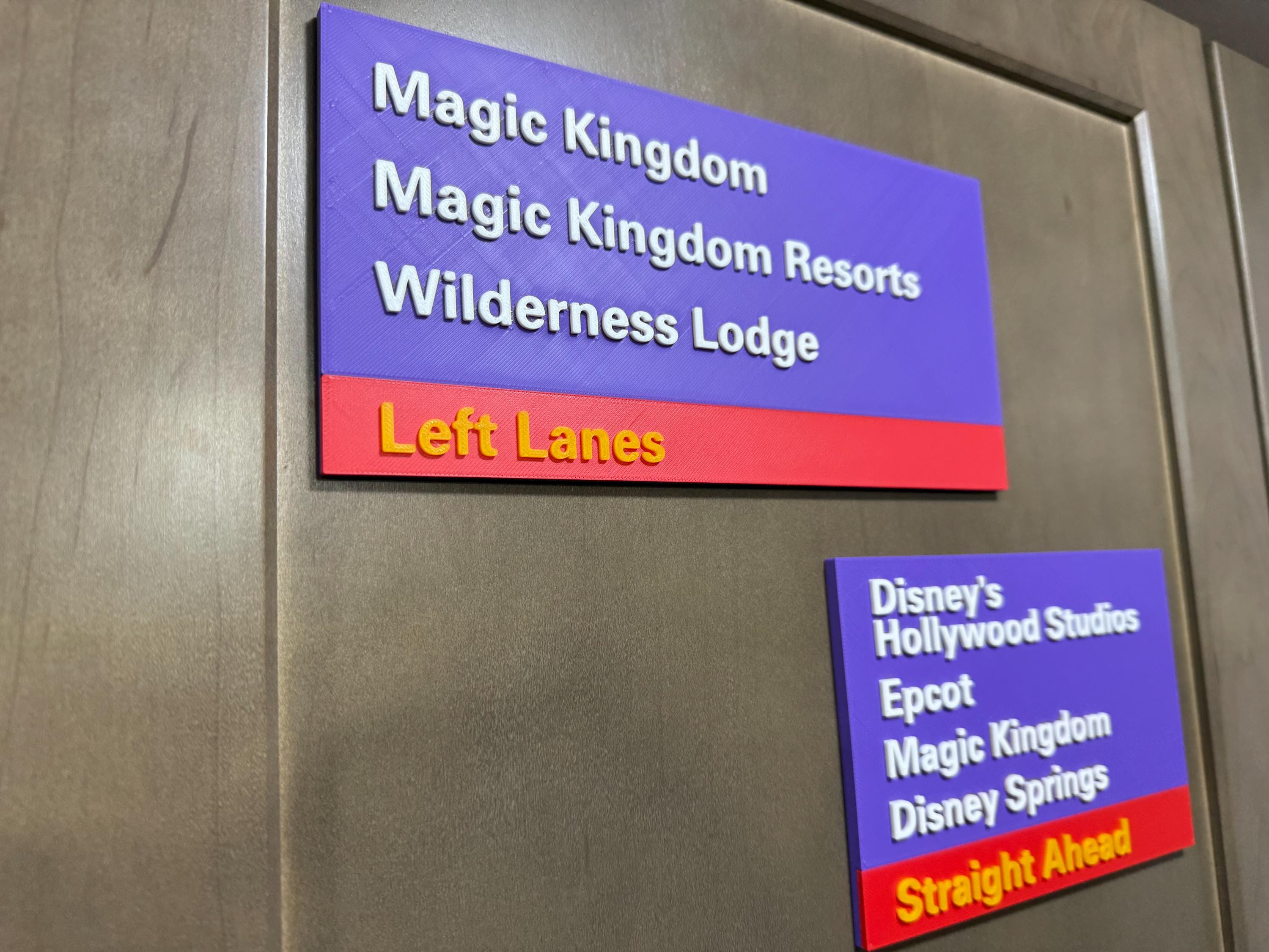 3D Printed Disney Road Sign | Vintage Disney World Sign | Magic Kingdom Epcot Hollywood Studios Decor | Nostalgic Disney Gift