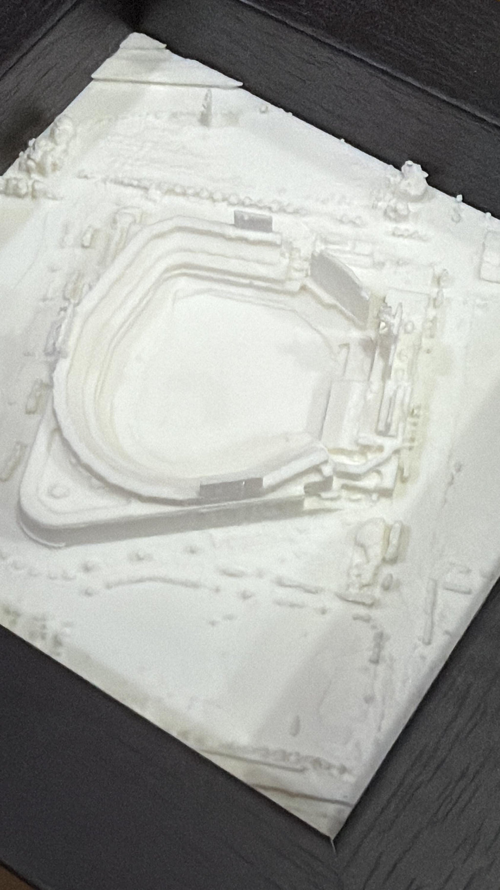 3D Printed Citi Field Map: Mets Stadium Art in Black Frame