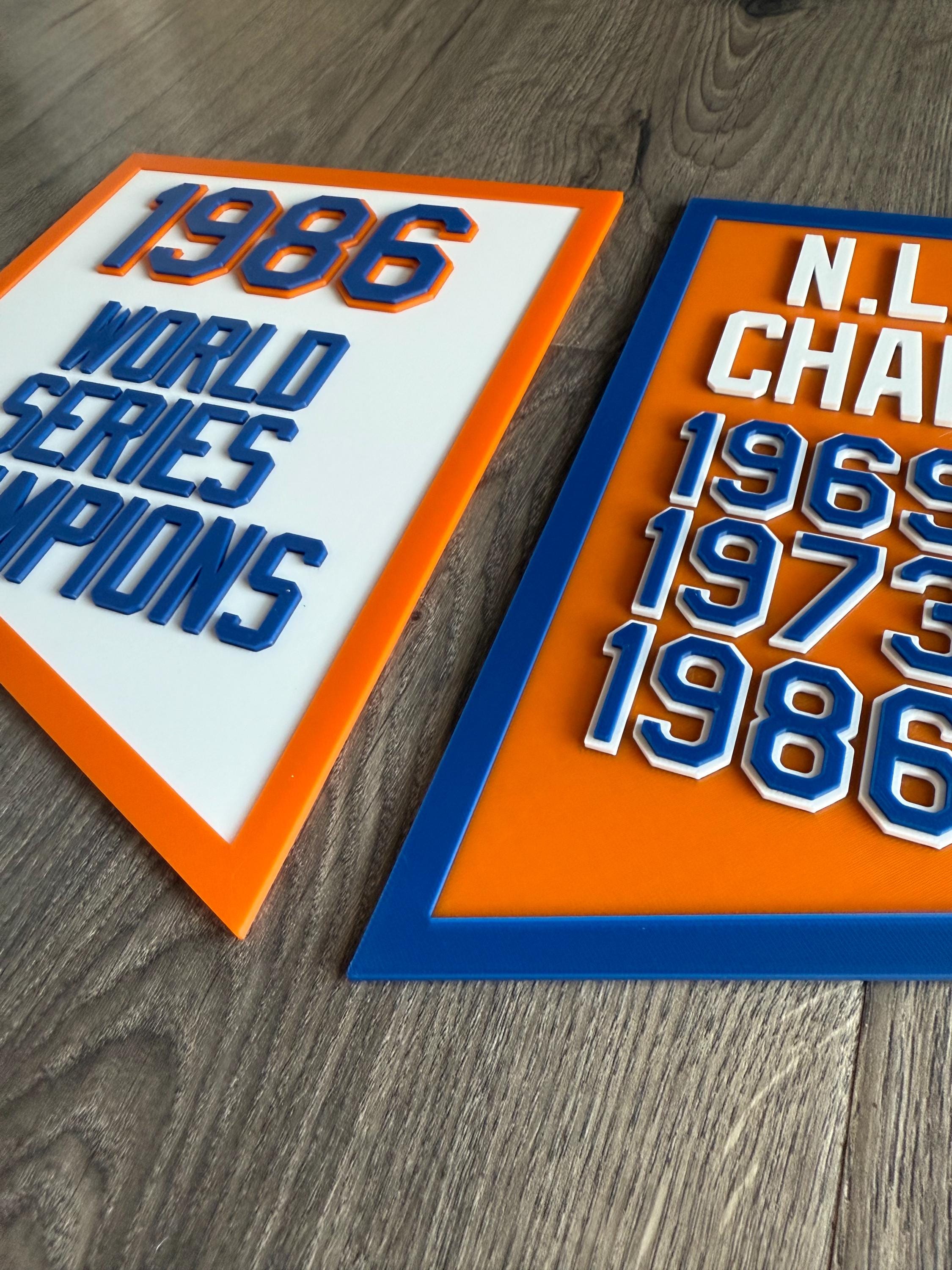 NY Mets Right Field Championship Banners – Citi Field-Inspired Collectibles - 3D Printed