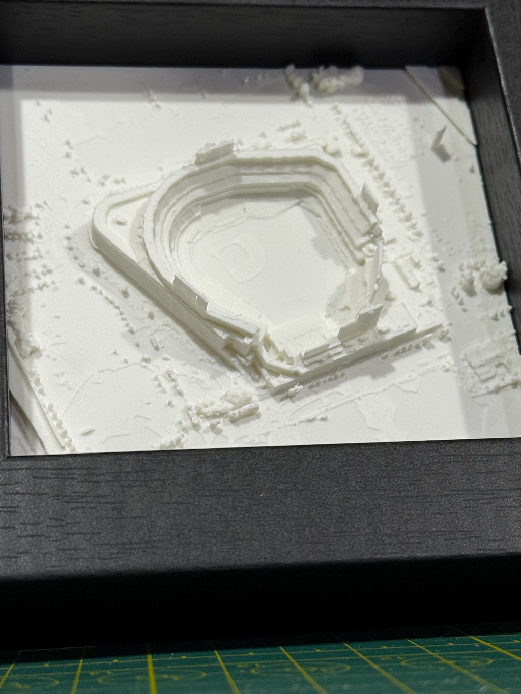 3D Printed Citi Field Map: Mets Stadium Art in Black Frame