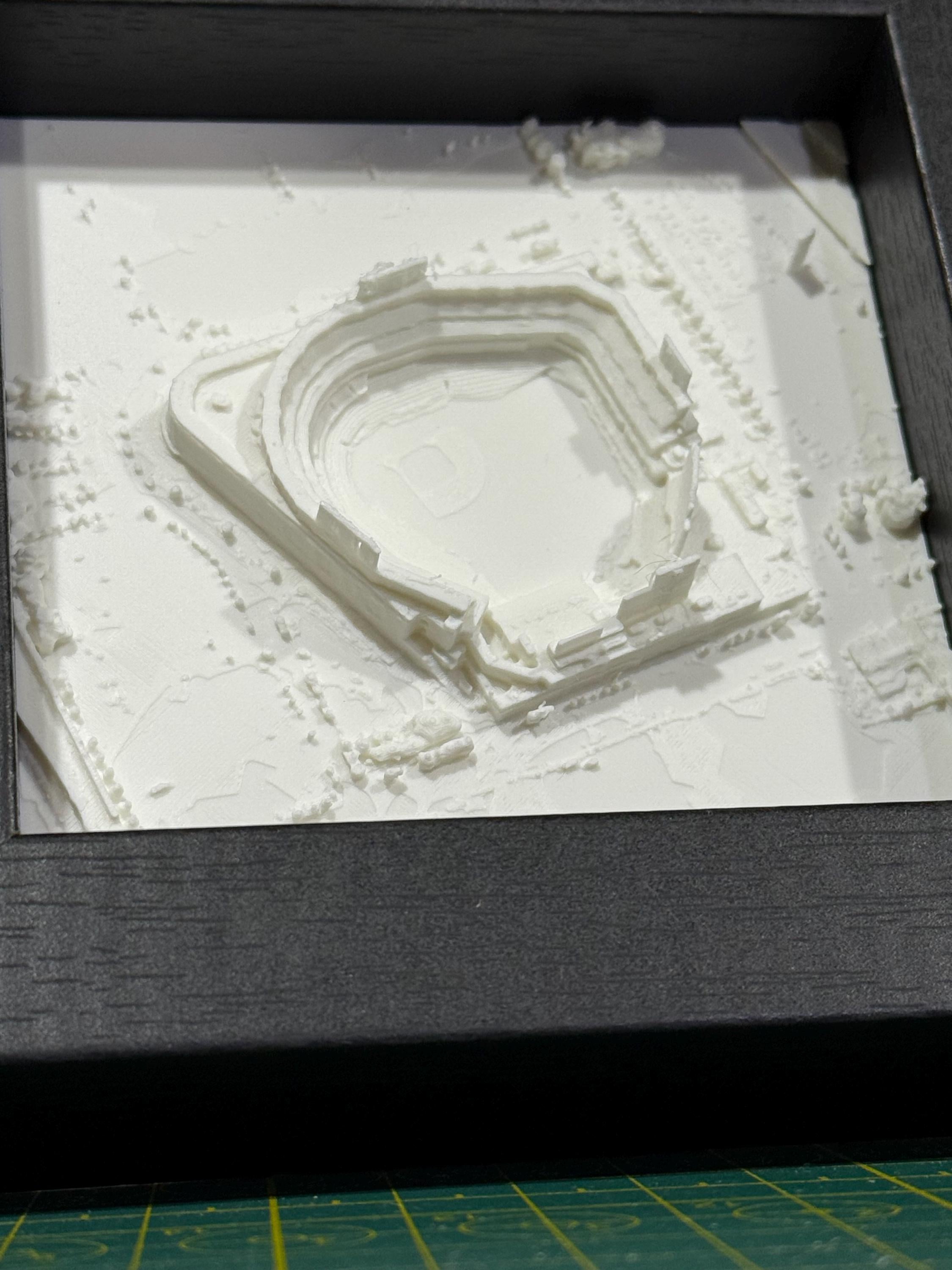 3D Printed Citi Field Map: Mets Stadium Art in Black Frame