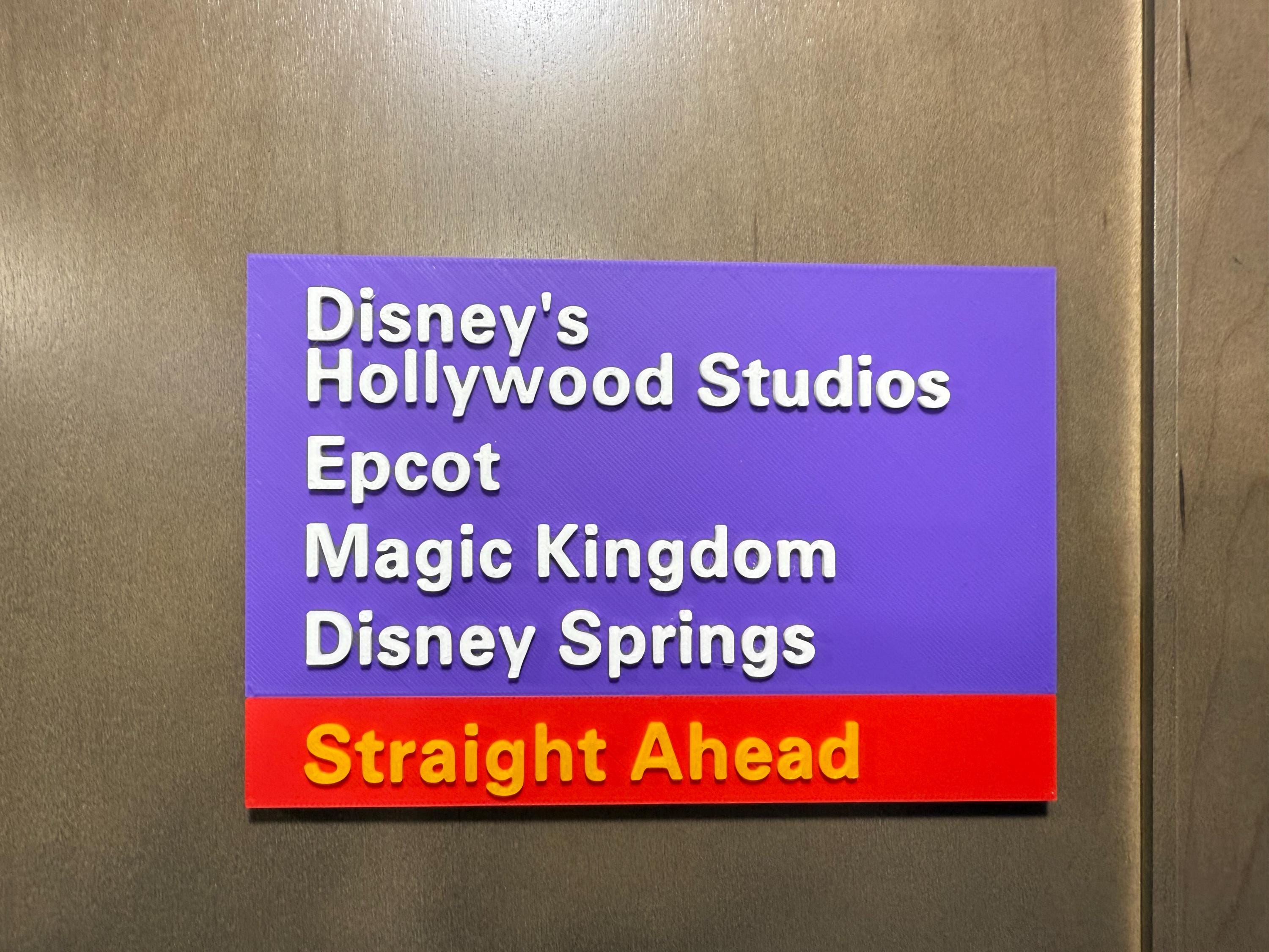 3D Printed Disney Road Sign | Vintage Disney World Sign | Magic Kingdom Epcot Hollywood Studios Decor | Nostalgic Disney Gift
