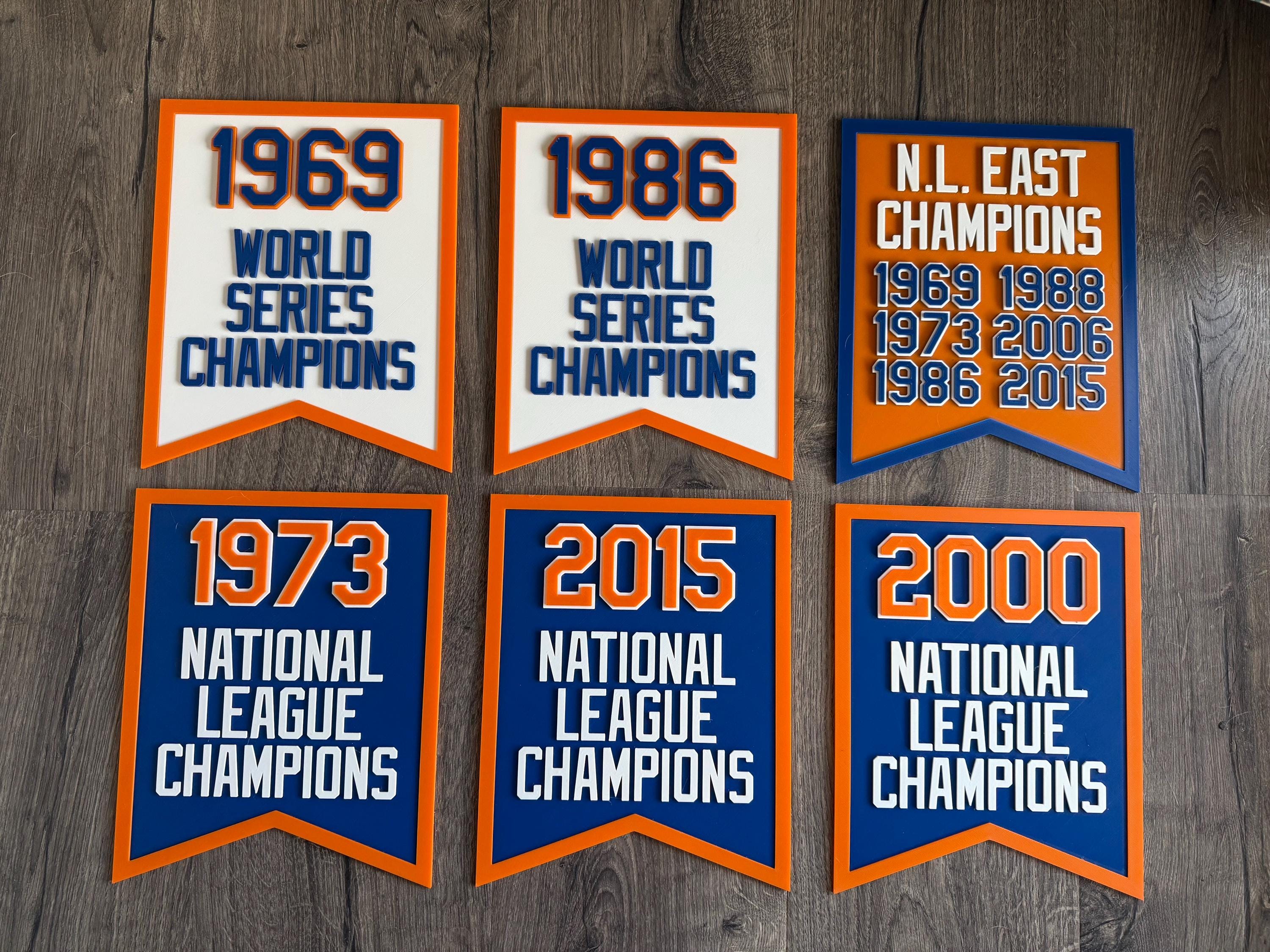 NY Mets Right Field Championship Banners – Citi Field-Inspired Collectibles - 3D Printed